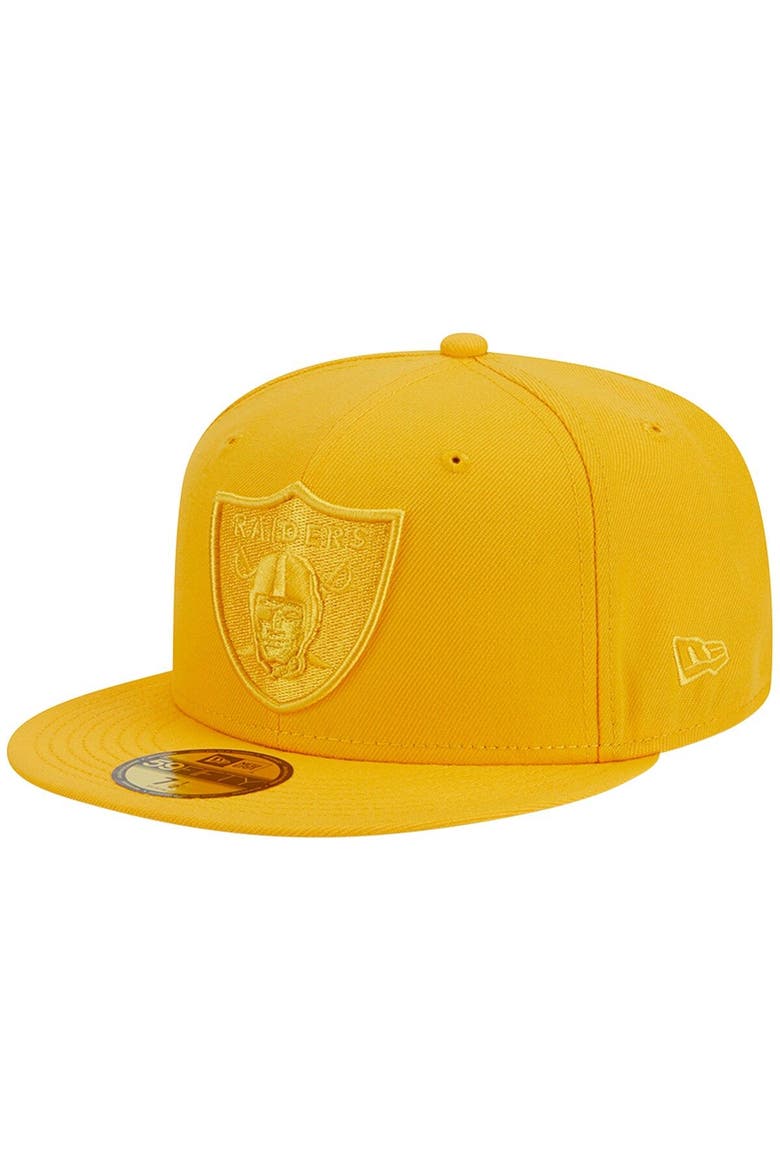 Men's New Era Gold Las Vegas Raiders Color Pack 59FIFTY Fitted Hat, Main, color, Gold