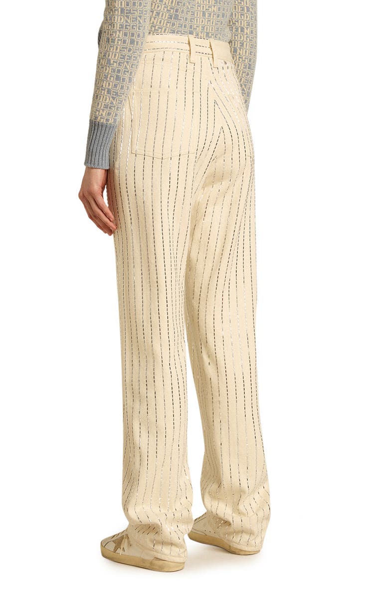 Golden Goose Kim Studded Stripe Cotton Denim Straight Leg Jeans, Alternate, color, 