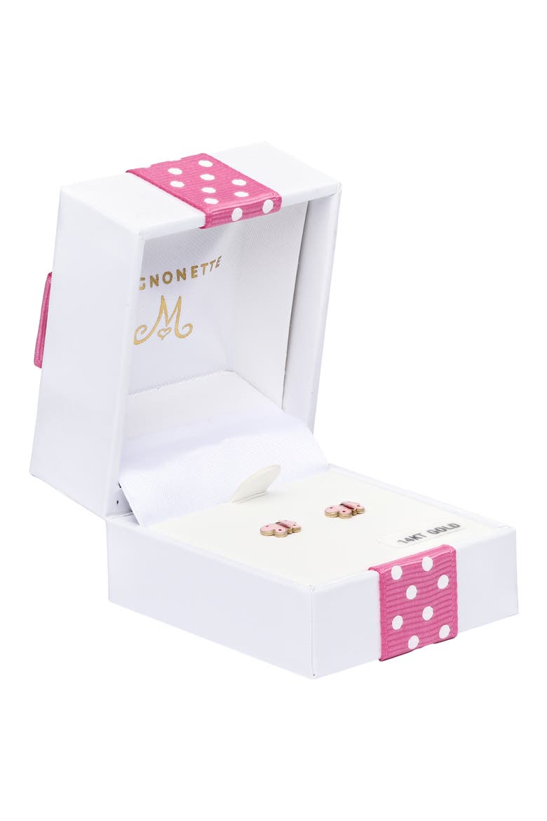Kids' Butterfly Stud Earrings, Alternate, color, PINK/ GOLD