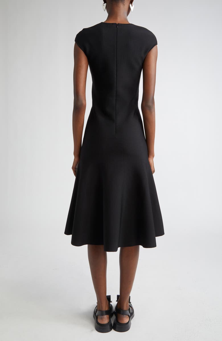 McQueen Square Neck Fit & Flare Dress, Alternate, color, Black