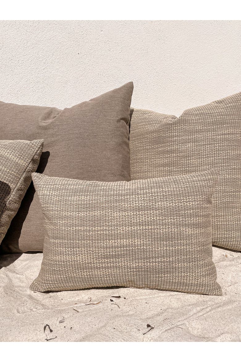 Natural Waves Indoor Outdoor Pillow, Alternate, color, Mocha