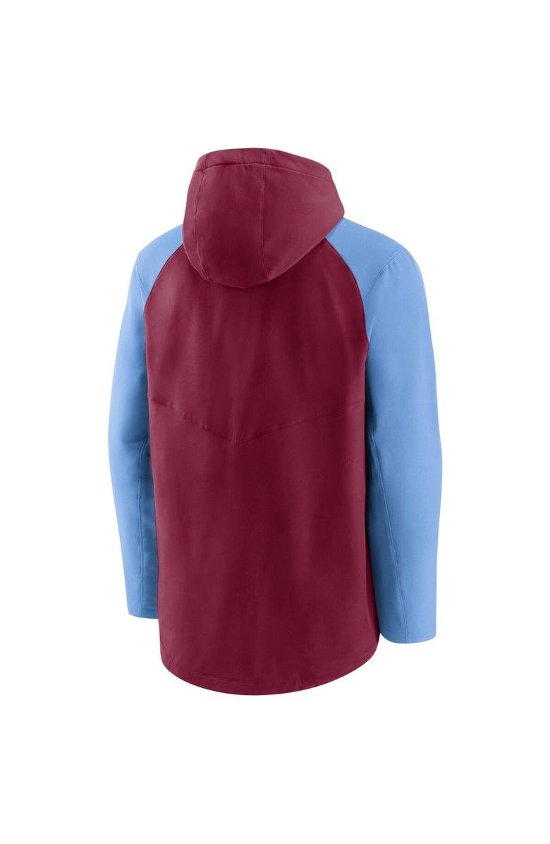 Nike Men's Nike Burgundy/Light Blue Philadelphia Phillies Authentic Collection Performance Raglan Full-Zip Hoodie, Alternate, color, 