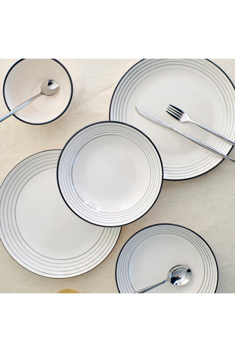 Zeke Earthenware 24-Piece Dinnerware Set, Alternate, color, Grey