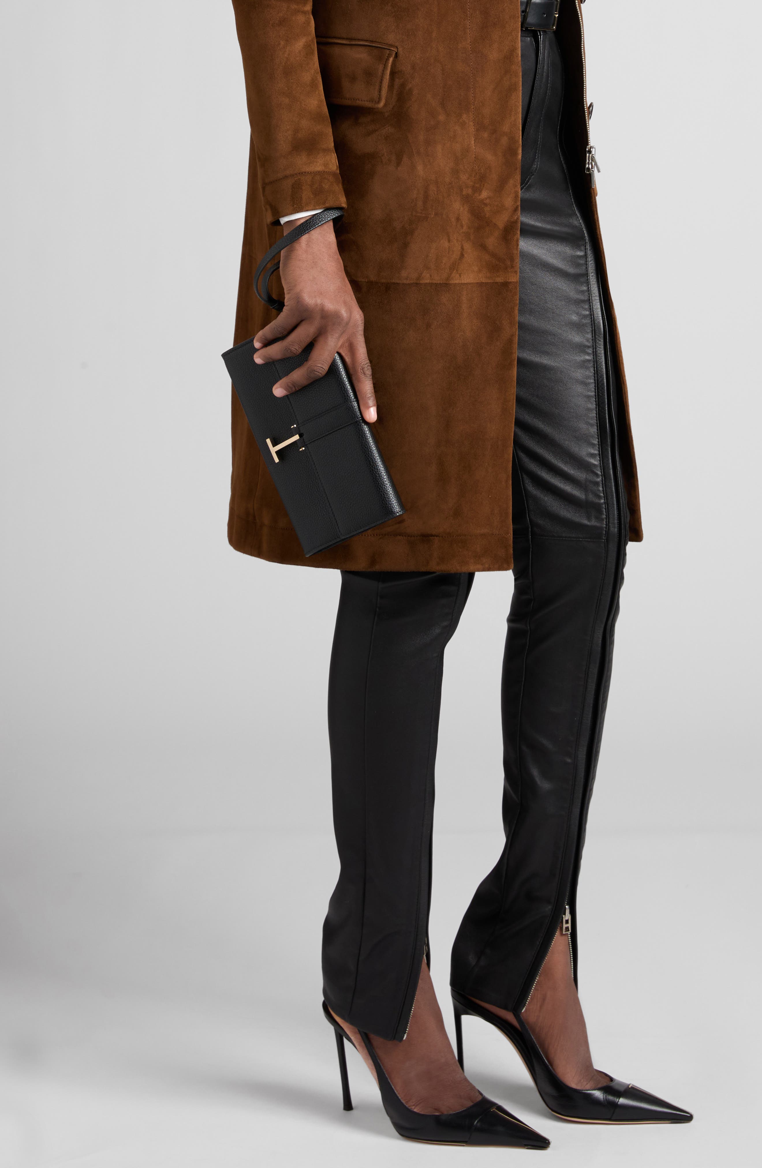 Kara Clutch, Alternate, color, BLACK