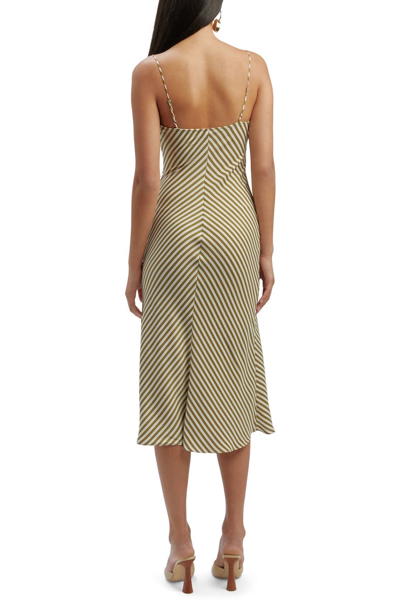 Bardot Olympia Stripe Slipdress, Alternate, color, Green Stripe