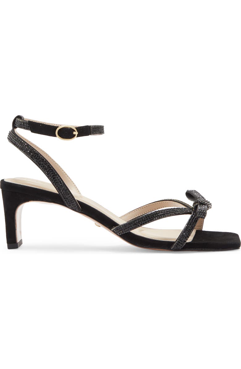 Pelle Moda Teale Crystal Bow Sandal, Alternate, color, Black