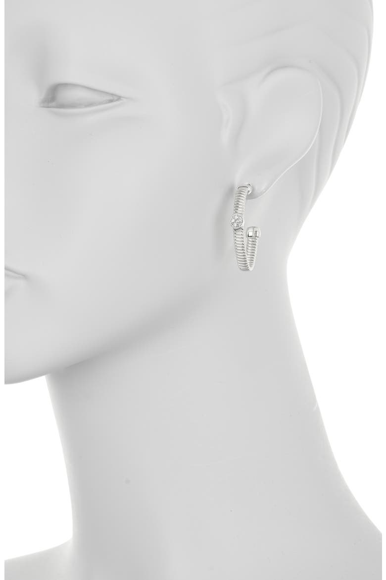 25mm Diamond Hoop Earrings - 0.06 ctw, Alternate, color, WHITE