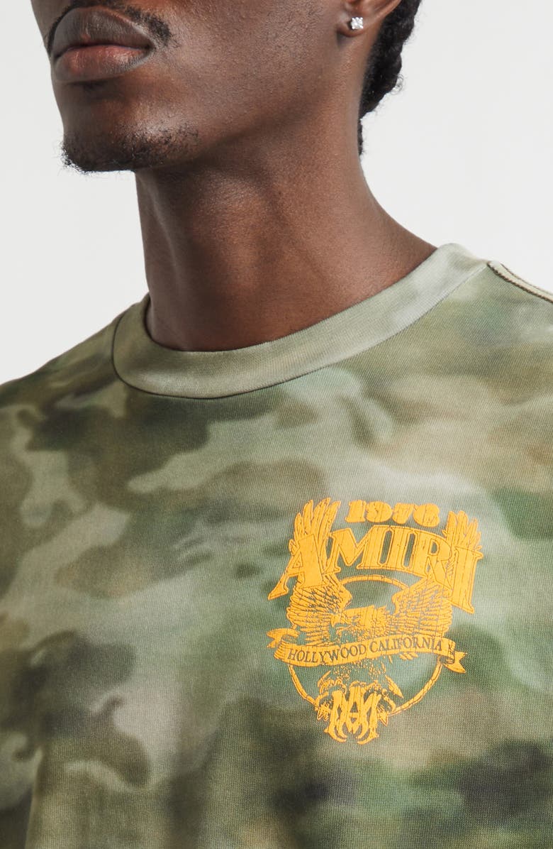 AMIRI Eagle Blurred Camo Oversize Graphic T-Shirt, Alternate, color, Camo
