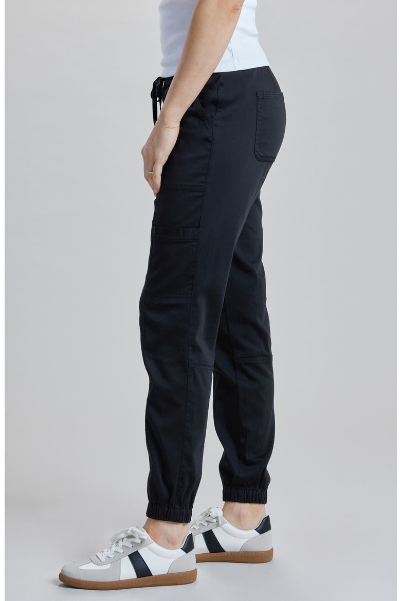 Milla Cotton Blend Sateen Joggers, Alternate, color, BLACK