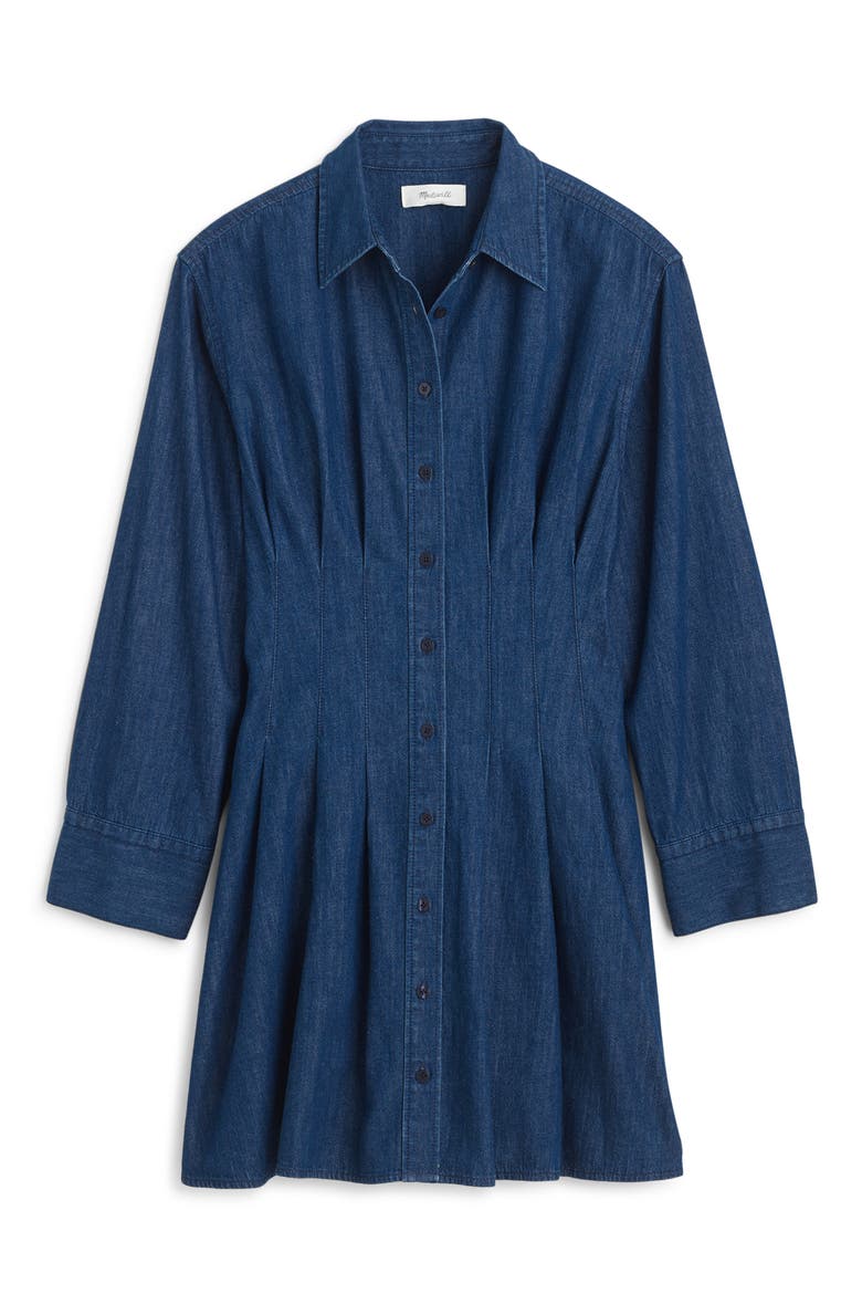 The Chrissy Long Sleeve Denim Mini Shirtdress, Alternate, color, CHELSEA BLUE WASH