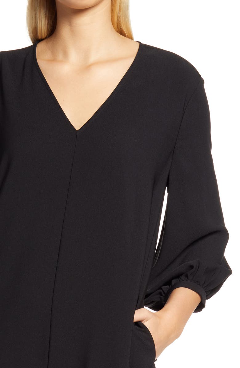 Nordstrom V-Neck Blouson Sleeve Dress, Alternate, color, 