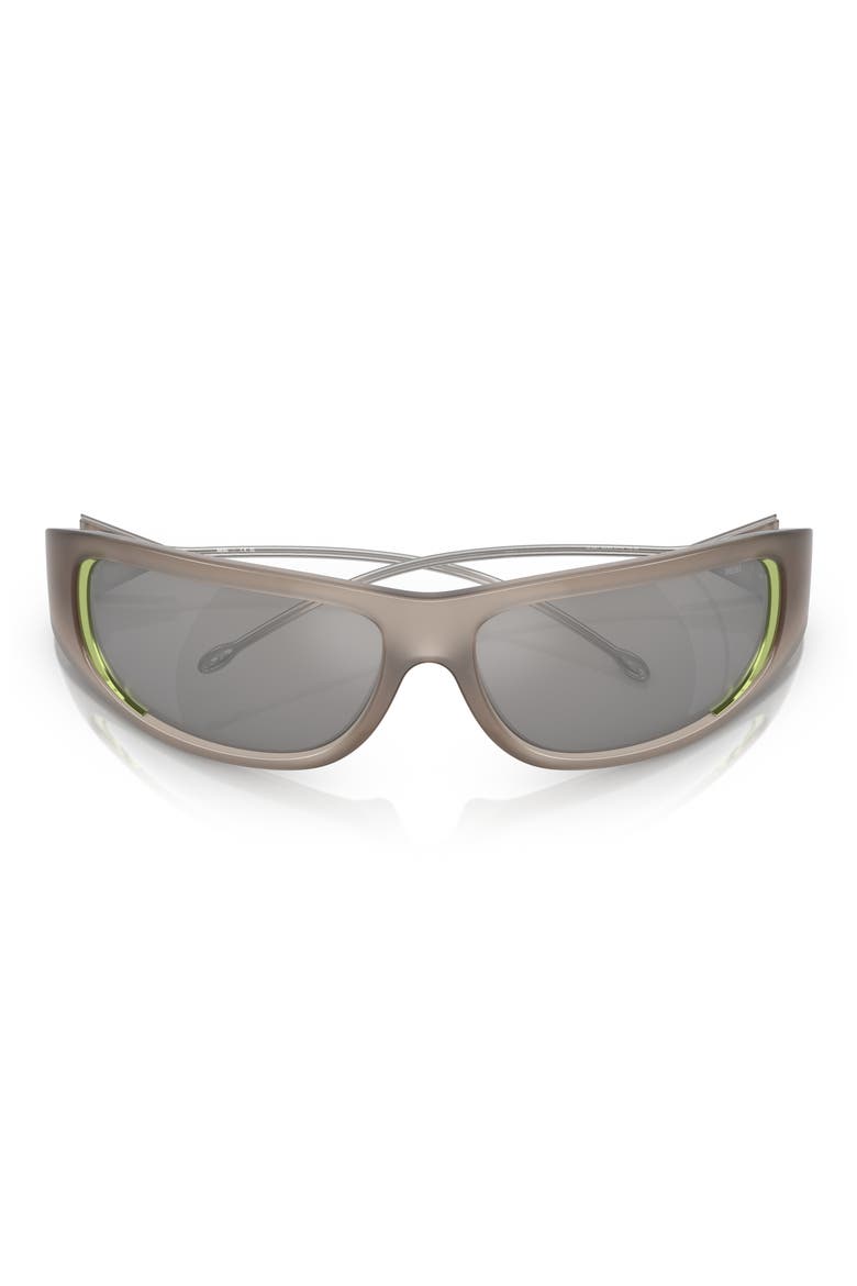 61mm Oval Sunglasses, Alternate, color, SHINY OPAL GREY/ MIRROR GREY