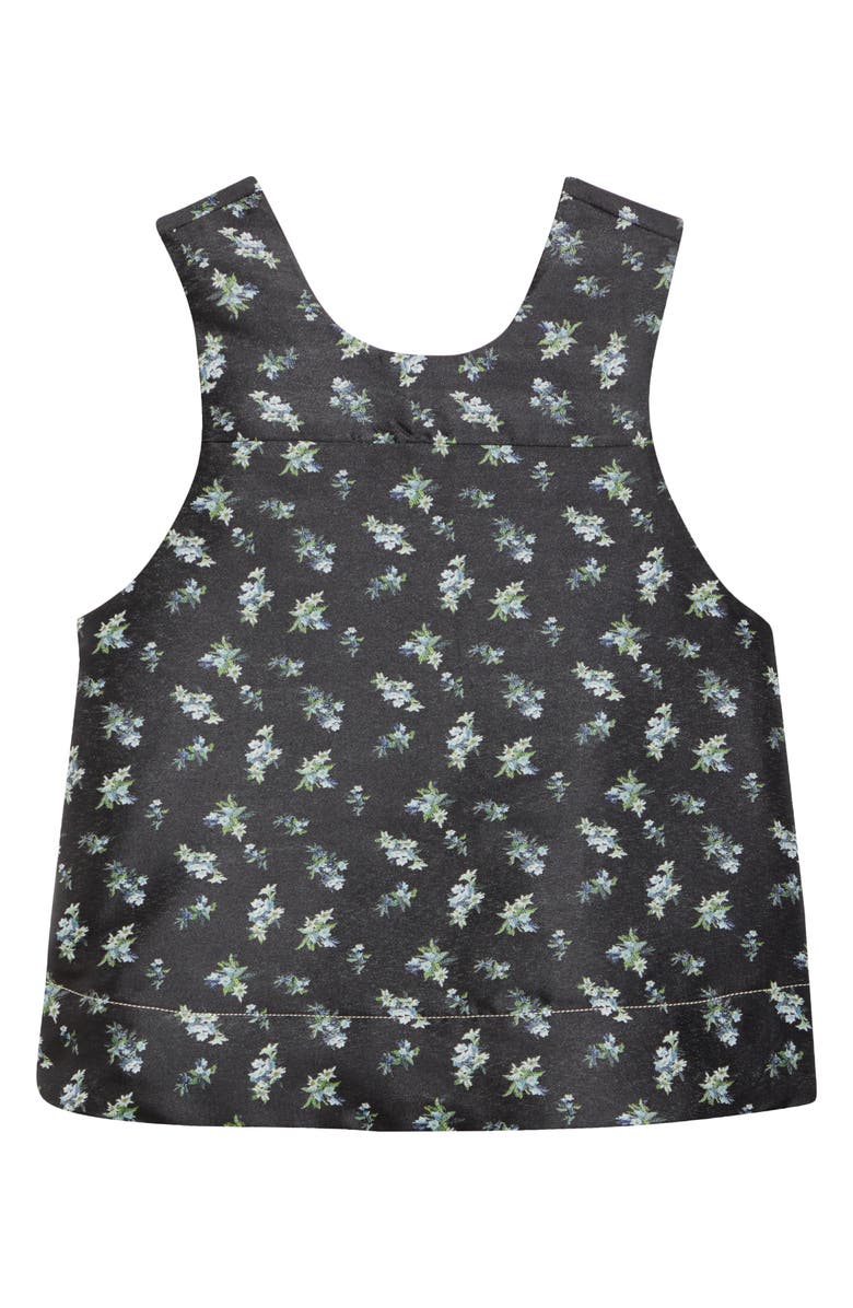 Ganni Floral Jacquard Shell, Alternate, color, Black