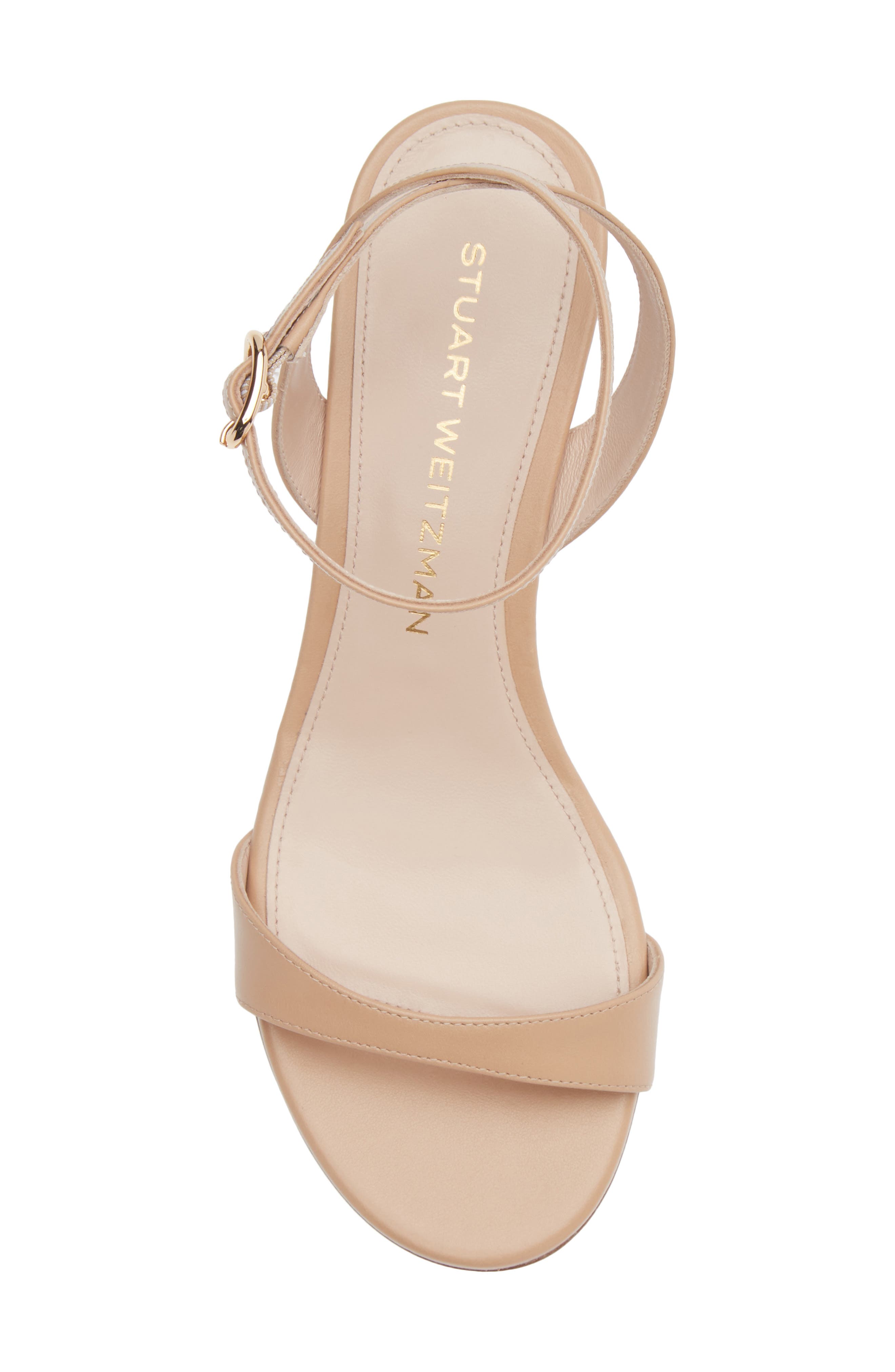 Stuart Weitzman Kellie Ankle Strap Sandal, Alternate, color, Adobe