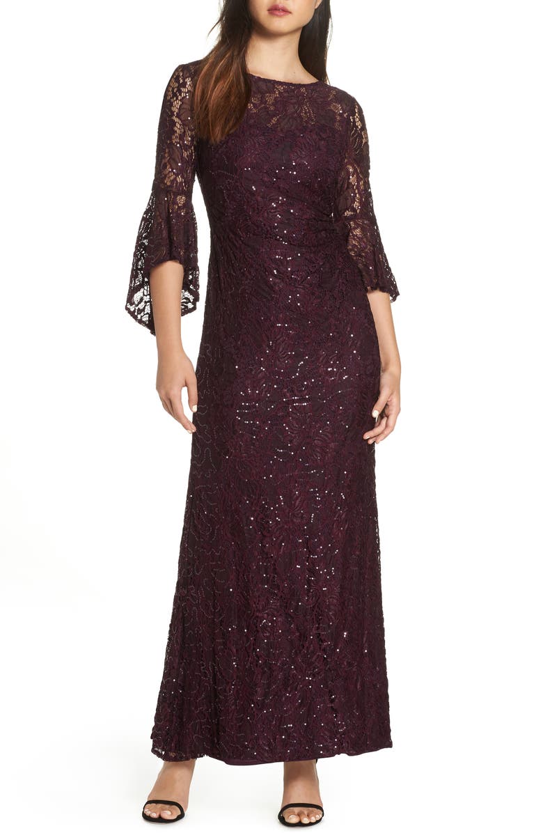 Morgan & Co. Sequin Embellished Gown, Main, color, 