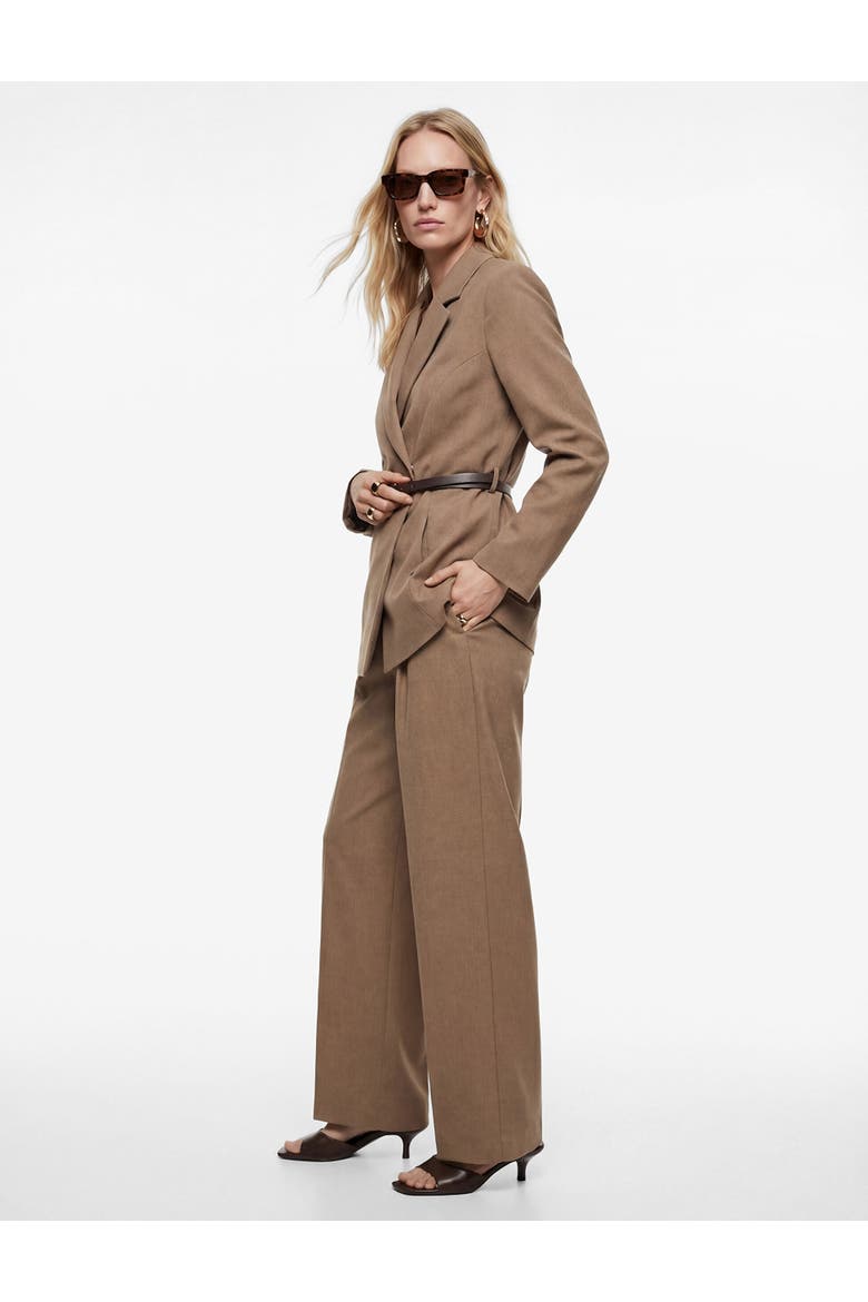 Wide Leg High Rise Trousers with Pocket Detail, Alternate, color, MINK