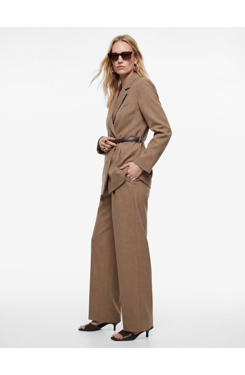 Koton Wide Leg High Rise Trousers with Pocket Detail, Alternate, color, Mink