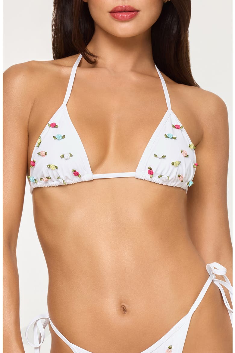 Rosette Bikini Top, Main, color, WHITE
