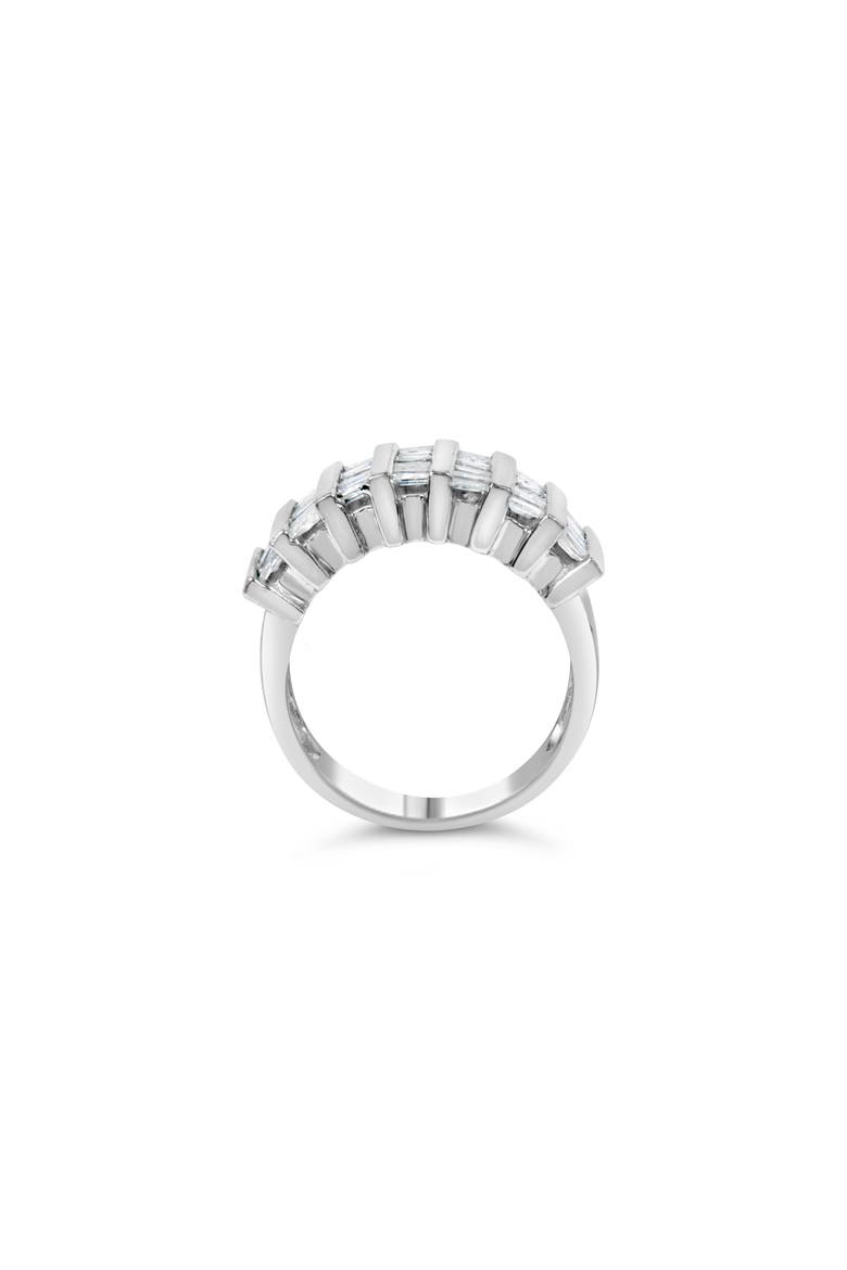 Silver 1.0 Ctw Baguette Cut Diamond Vertical Channel Fluted Multi-Row Ring, Alternate, color, Silver
