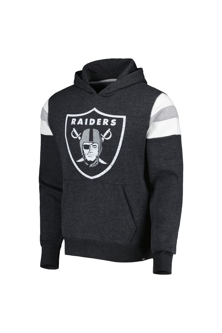 Men's '47 Heathered Black Las Vegas Raiders Premier Nico Pullover Hoodie, Alternate, color, Black
