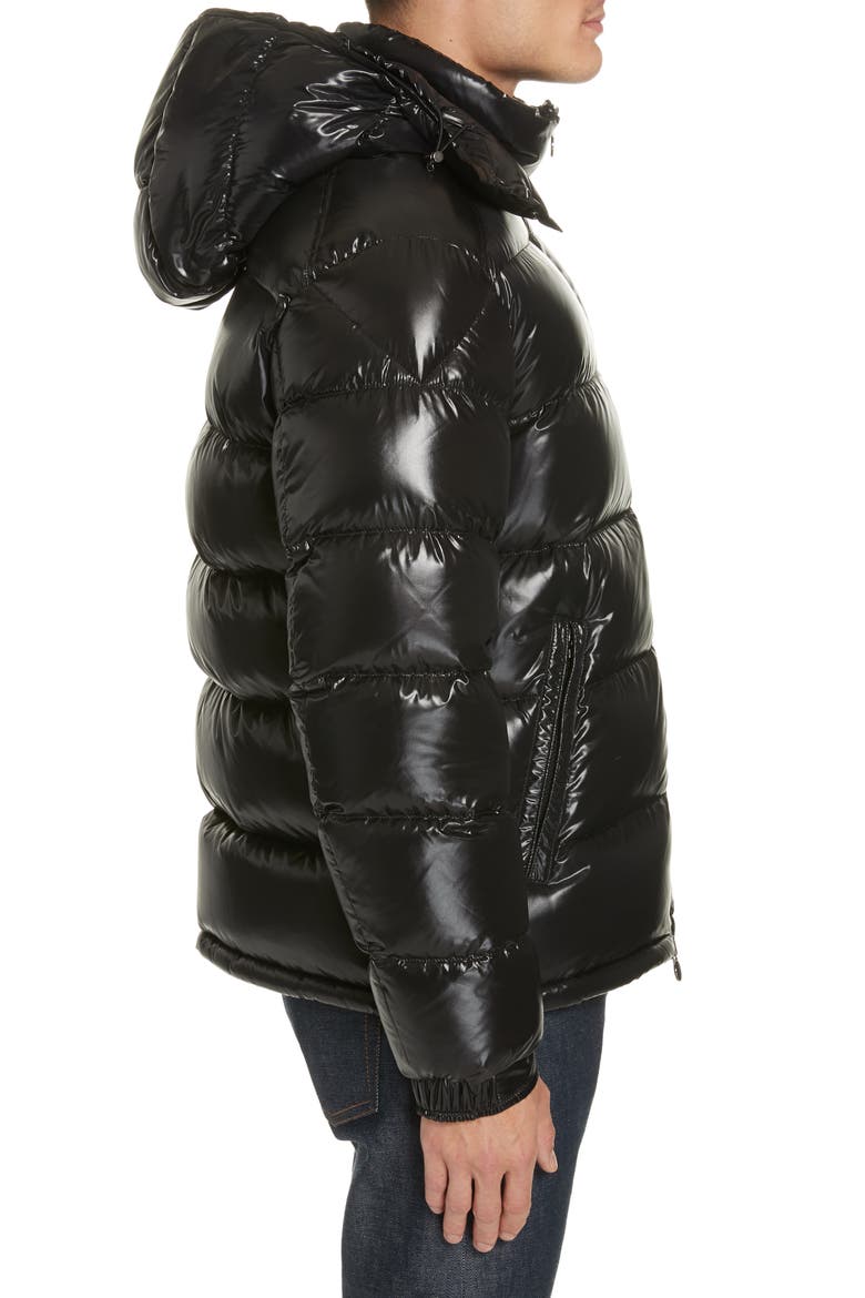 Maya Laque Quilted Down Jacket, Alternate, color, BLACK