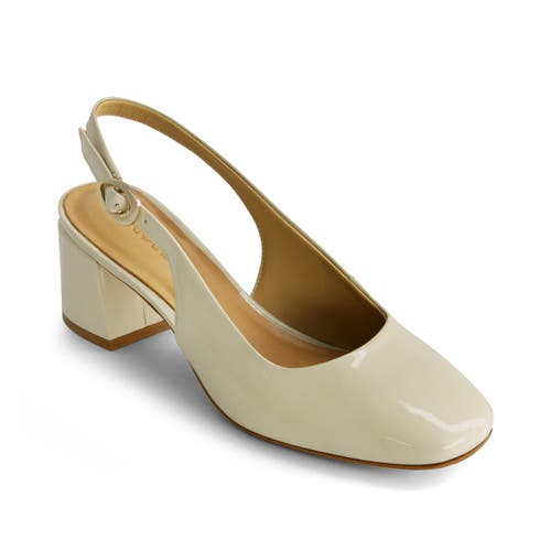 Shop Bernardo Footwear Alexia Slingback Pump In Eggshell