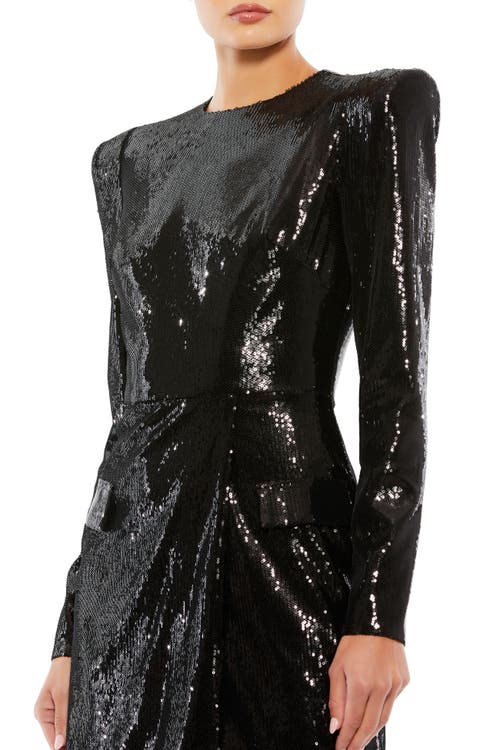Mac Duggal Sequined Structured Faux Blazer Mini Dress In Black
