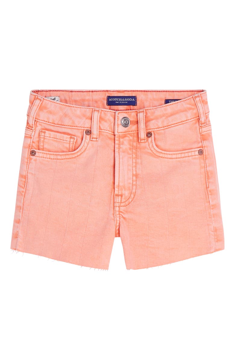 Scotch & Soda Kids' Ray Relaxed Denim Shorts, Main, color, Papaya Punch