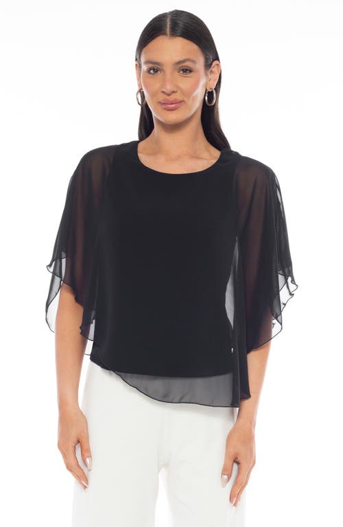 Tash And Sophie Elbow-length Sleeve Top In Black