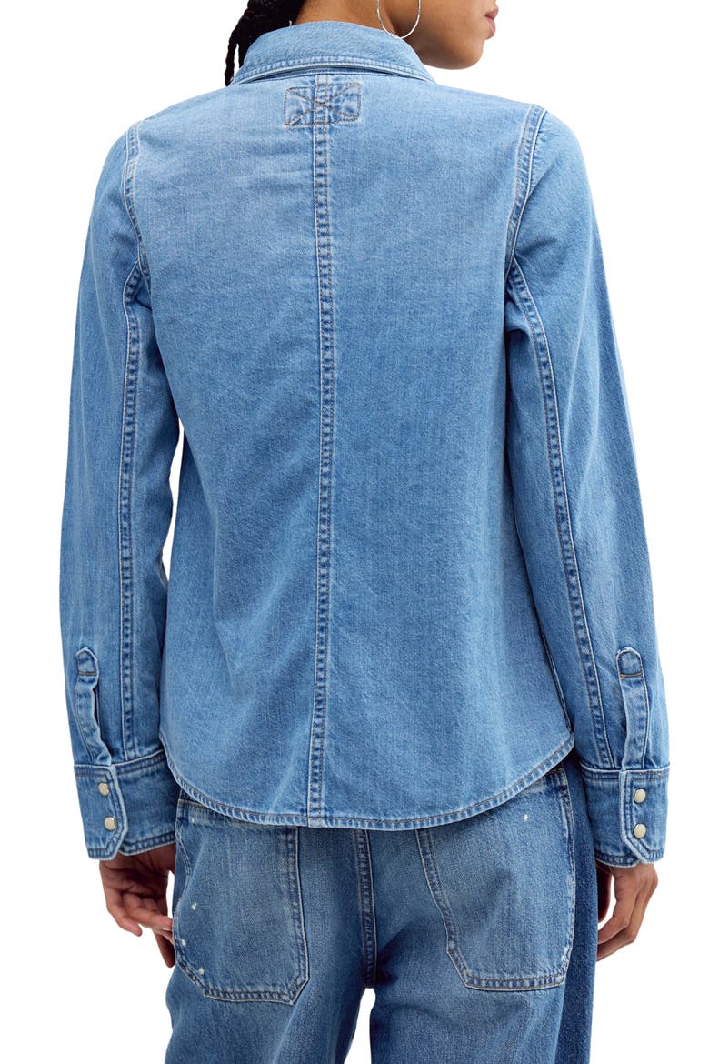 Benny Slim Denim Shirt, Alternate, color, HARBOR BLUE