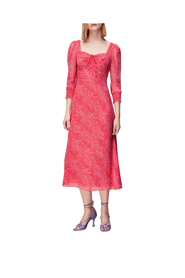 Diagonal Leopard Midi Dress, Main, color, Pink/Multi