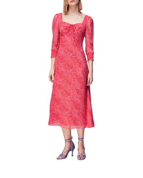 Diagonal Leopard Midi Dress