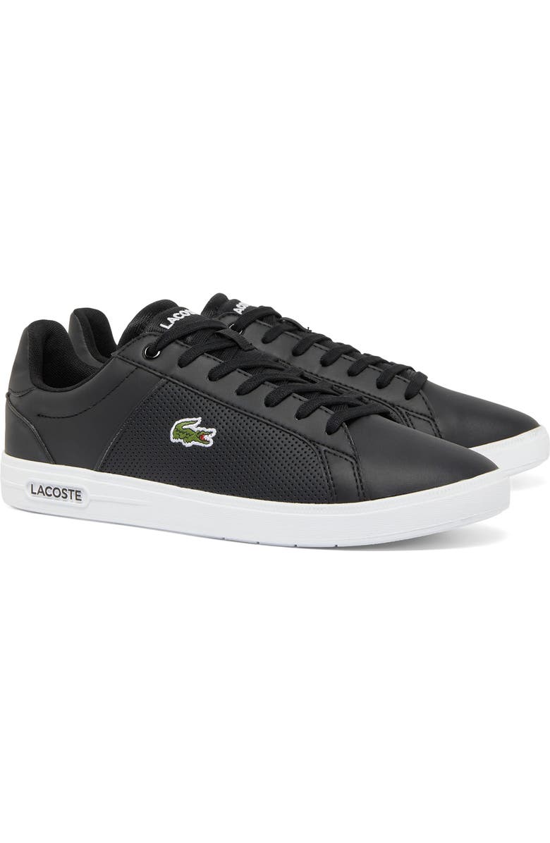 Lacoste Low Top Court Sneaker, Main, color, Black/ White