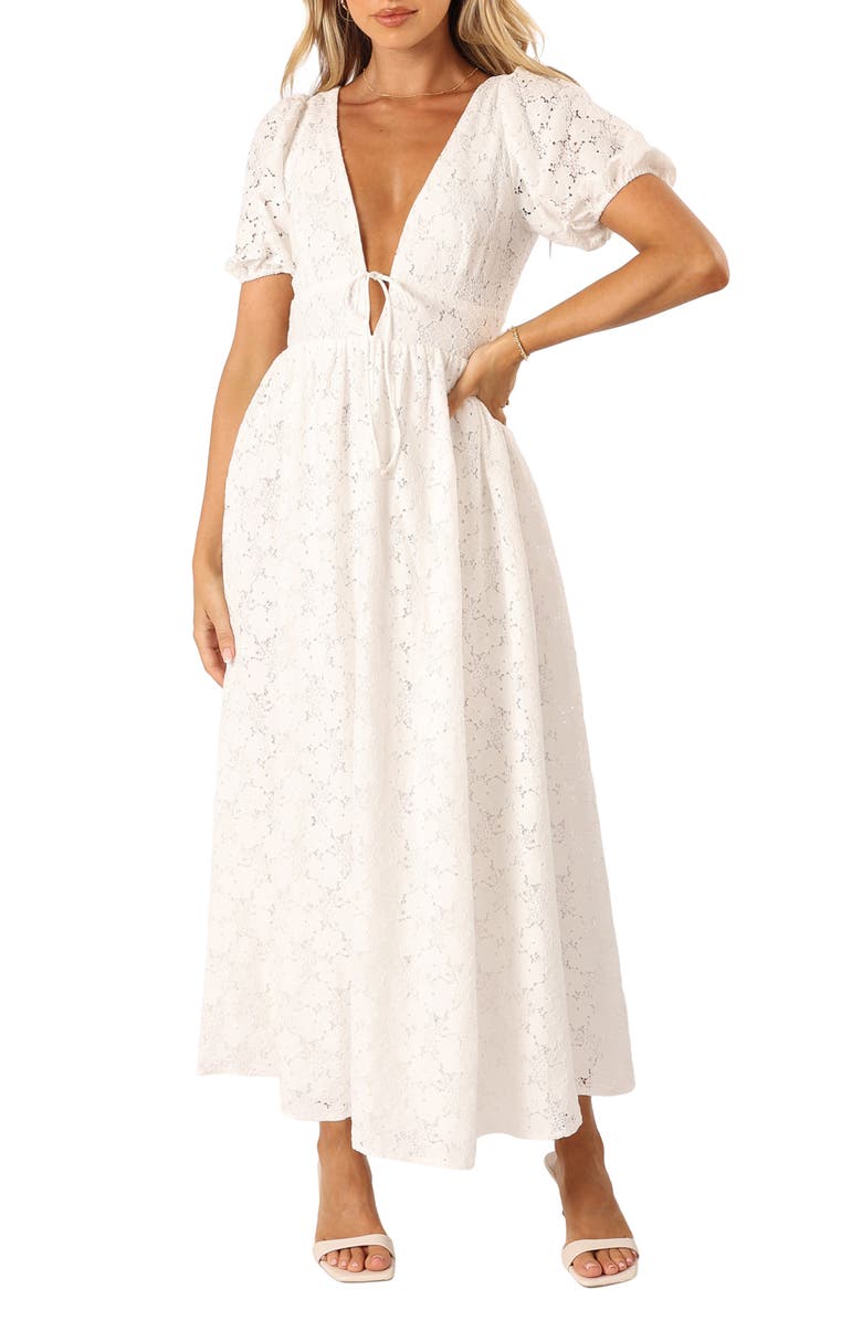 Petal & Pup Ayden Lace A-Line Dress, Main, color, White