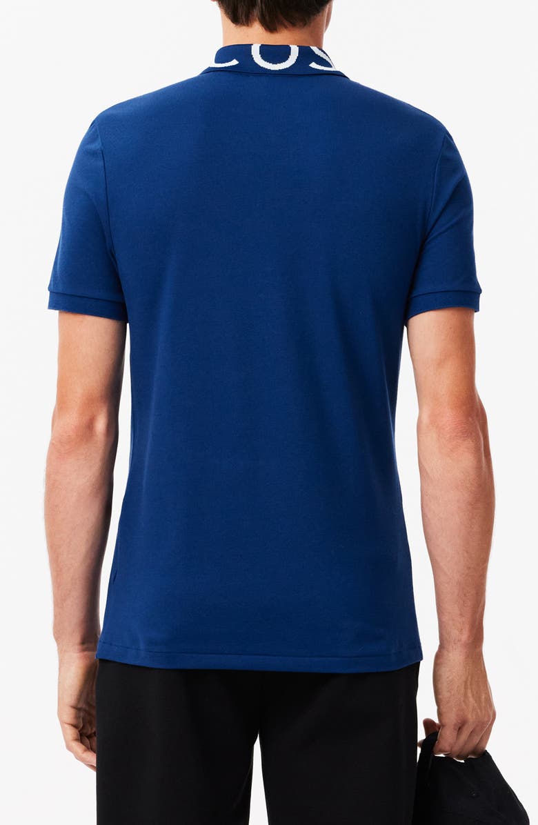 Lacoste Semi Fancy Slim Fit Piqué Knit Polo, Alternate, color, Globe