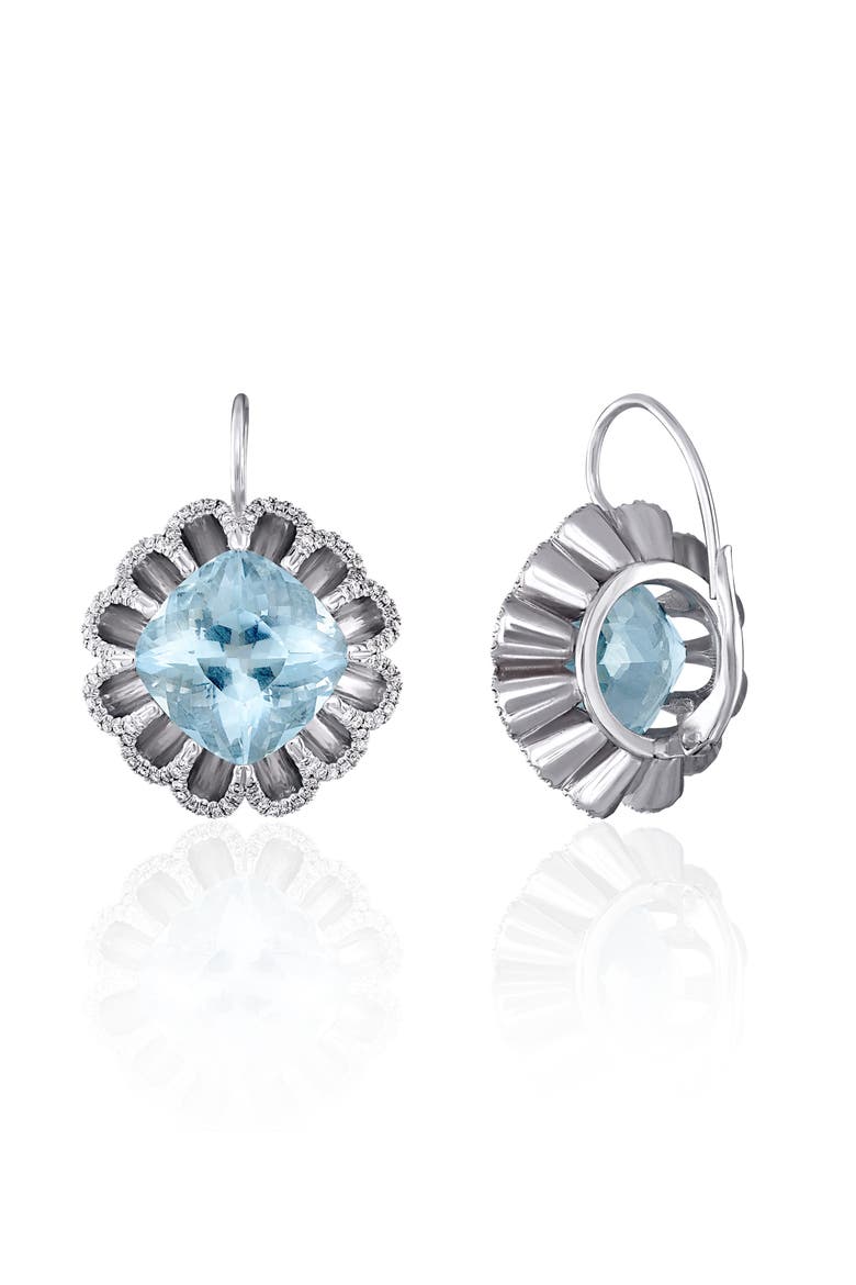 Floating Aquamarine & Diamond Drop Earrings, Alternate, color, WHITE/ DIAMOND/ AQUAMARINE