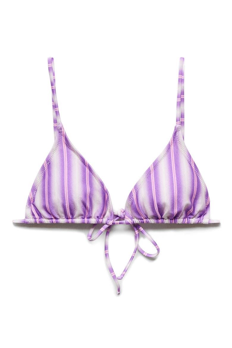 Stripe Triangle Bikini Top, Main, color, LIGHT PASTEL PURPLE