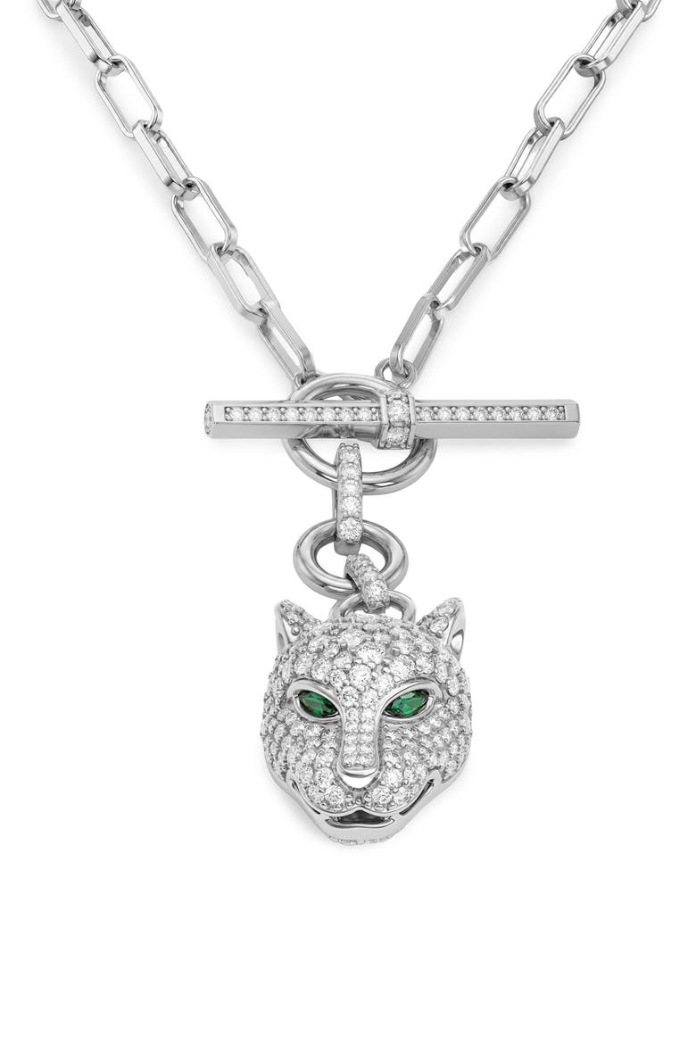 Jaguar Samantha Link Chain Necklace, Main, color, SILVER-WHITE