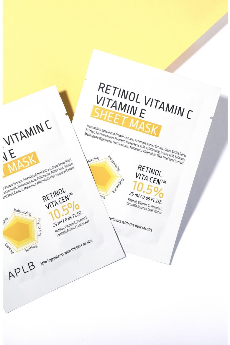 Retinol Vitamin C & Vitamin E Sheet Mask Set, Alternate, color, NO COLOR