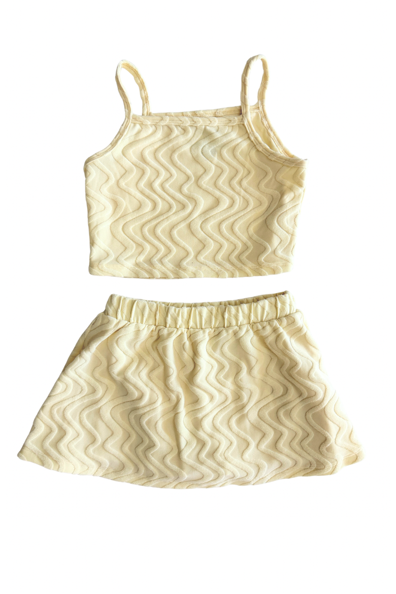 Yellow Wave Terry Tank Skort Set, Main, color, Yellow Wave