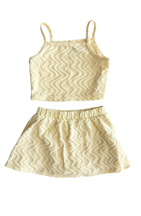 Yellow Wave Terry Tank Skort Set