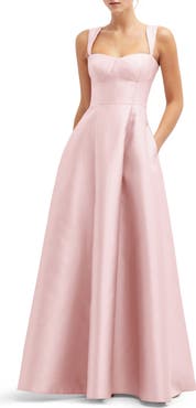 Alfred Sung Bustier Tie Back Gown