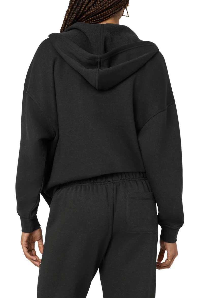 Cozy Crush Oversize Zip Hoodie, Alternate, color, BLACK