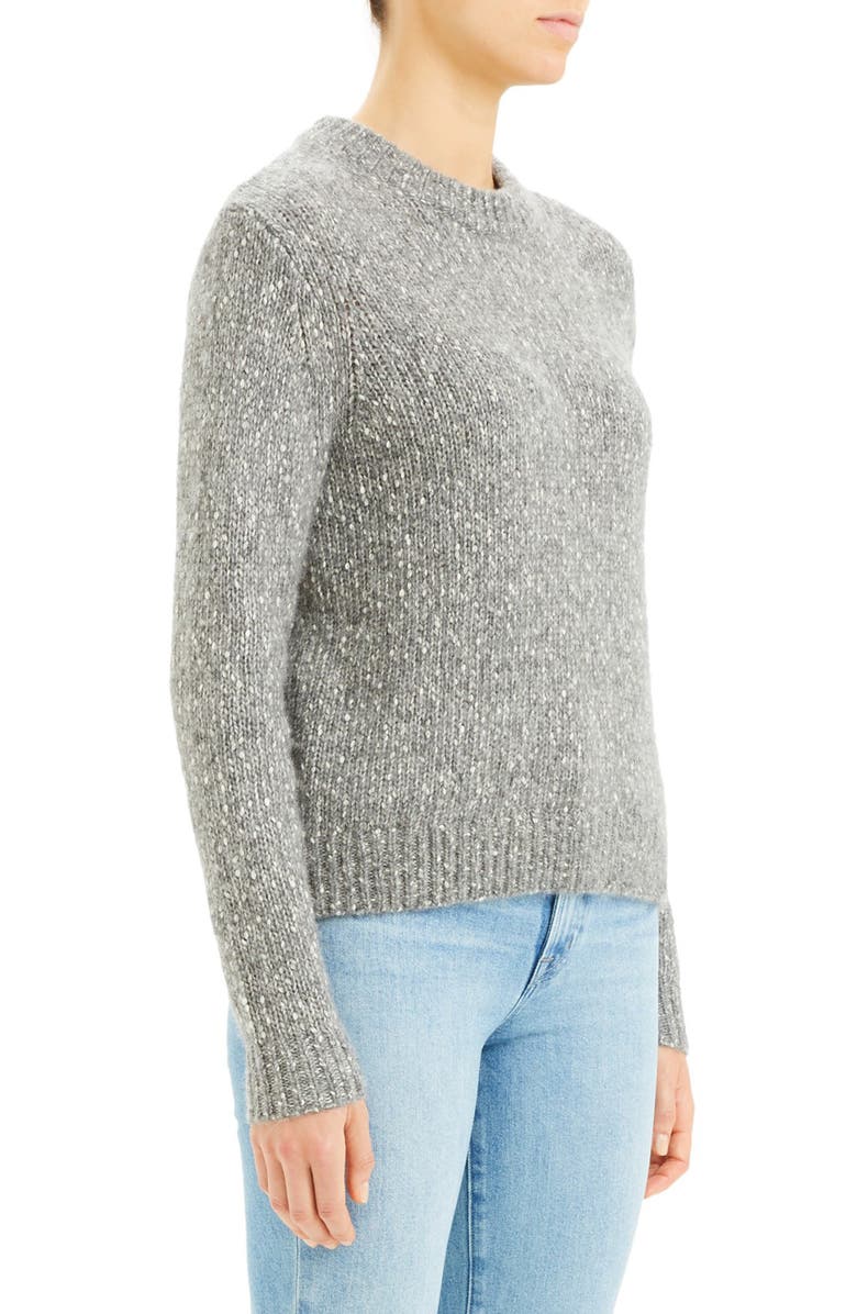 Theory Speckled Tweed Cotton, Wool & Alpaca Sweater, Alternate, color,