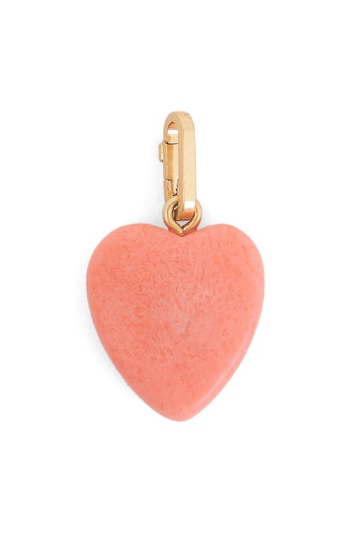 Clare V . Stone Heart Charm In Pink
