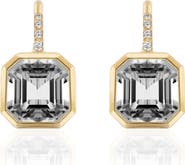 GOSHWARA Gossip Asscher-Cut Semiprecious Stone & Diamond Drop Earrings