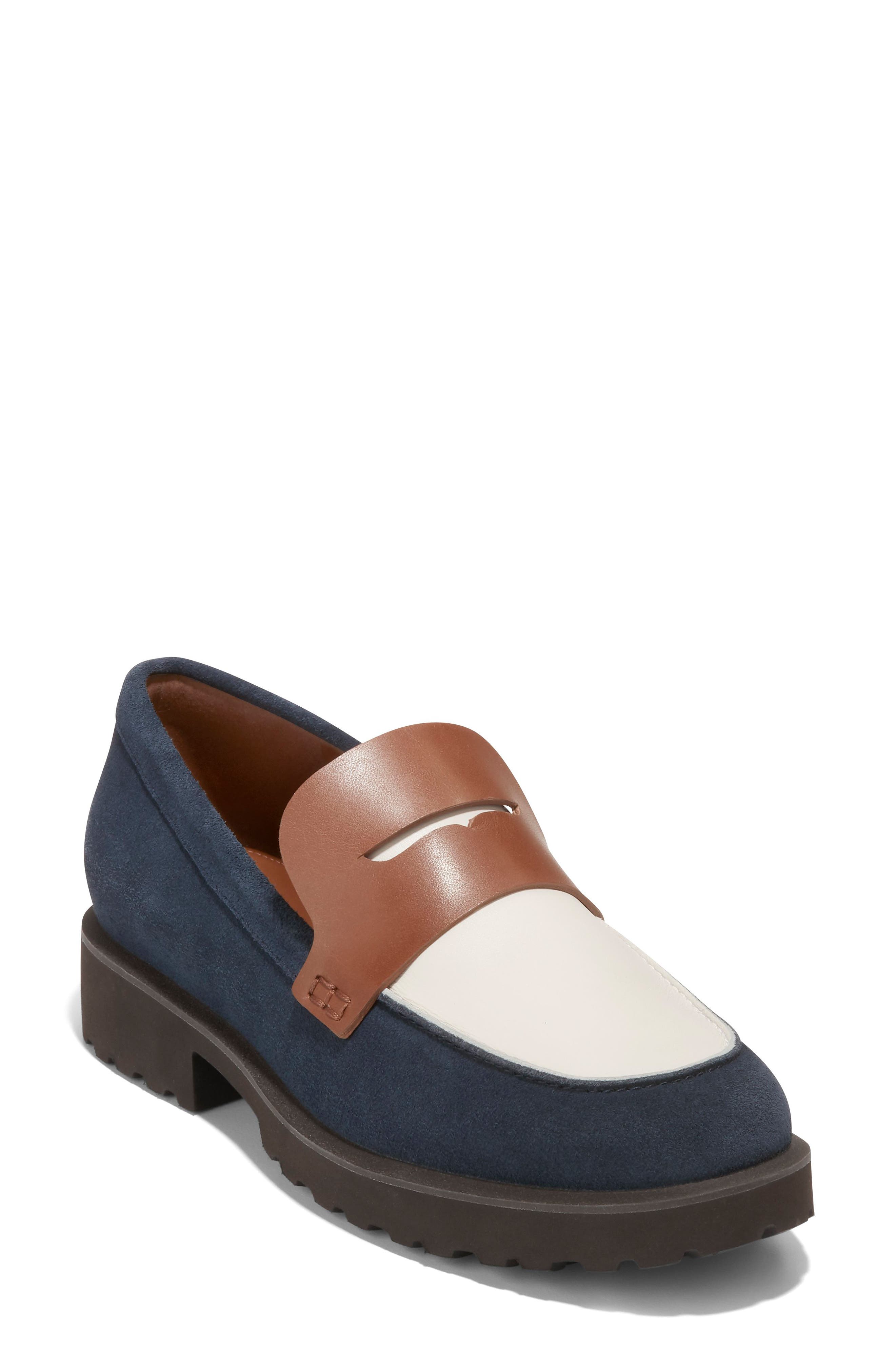 Newburg Platform Penny Loafer, Main, color, NAVY BLAZE