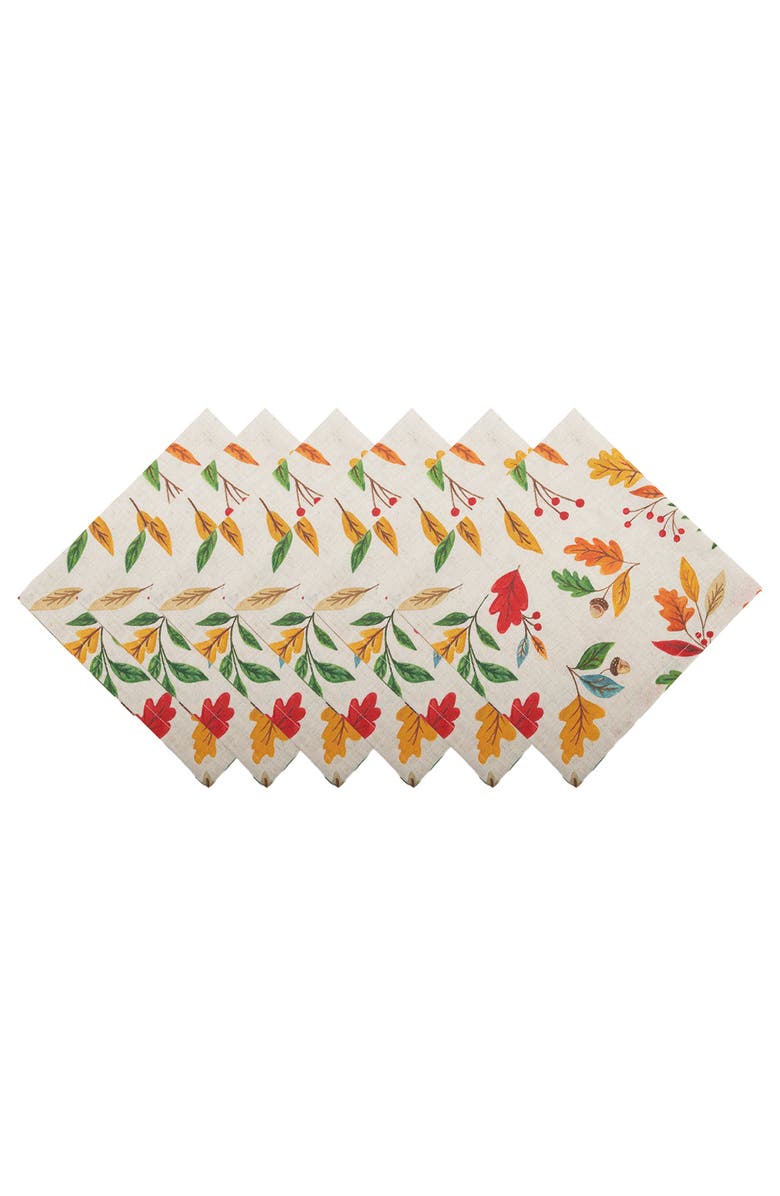 C&F Home Harvest Leaves Napkin Set of 6, Main, color, Beige