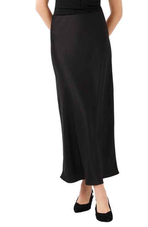 Bias Cut Satin Midi Skirt