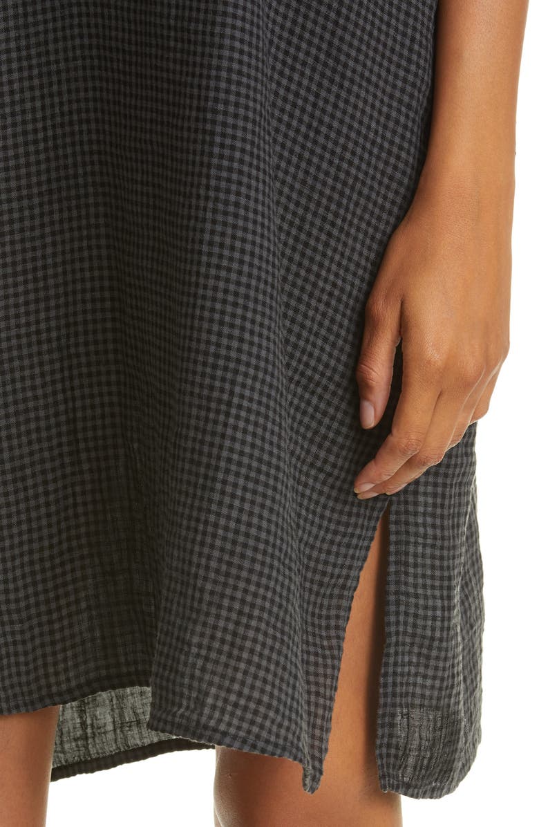 Eileen Fisher V-Neck Seersucker Shift Dress, Alternate, color, 